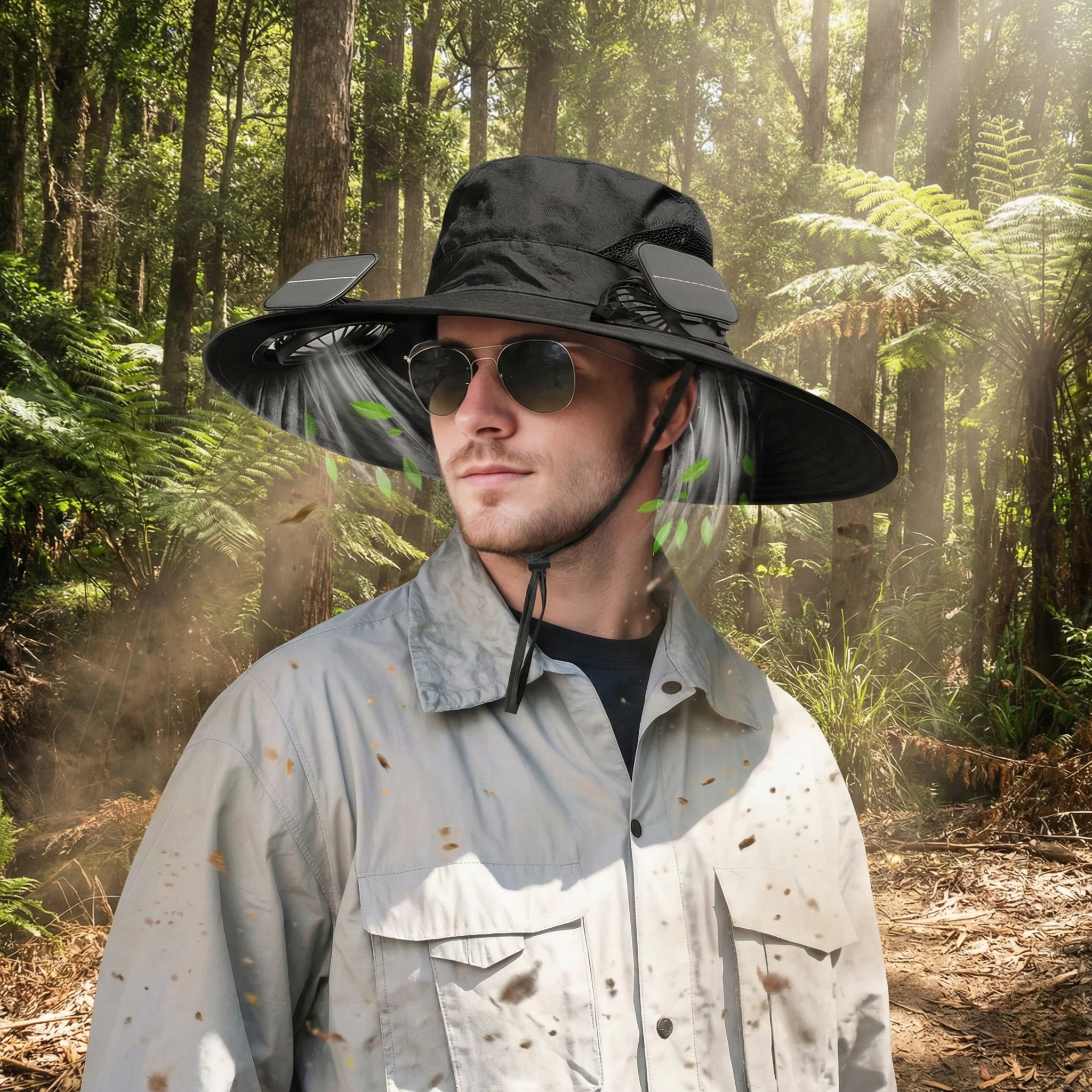 Sombrero Solar "Anti-Calor" con Doble Turbina ☀️